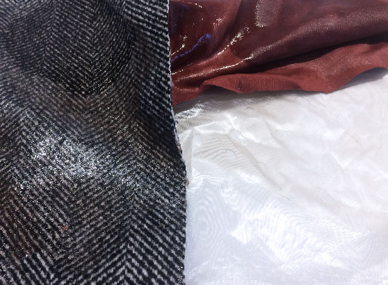 gelatine bioplastic cast on fabrics